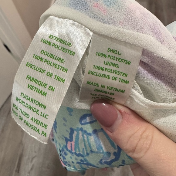 LILLY PULITZE Delancey Dress Sink or Swim Flutter Butterfly Medium - Picture 5 of 6